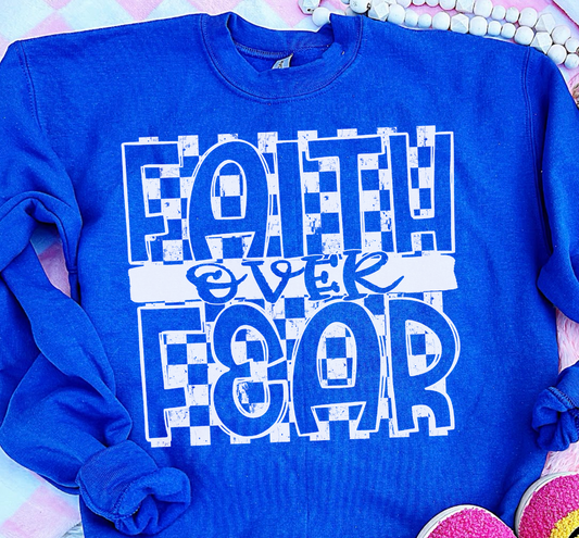 FAITH OVER FEAR CHECK WHITE 0108