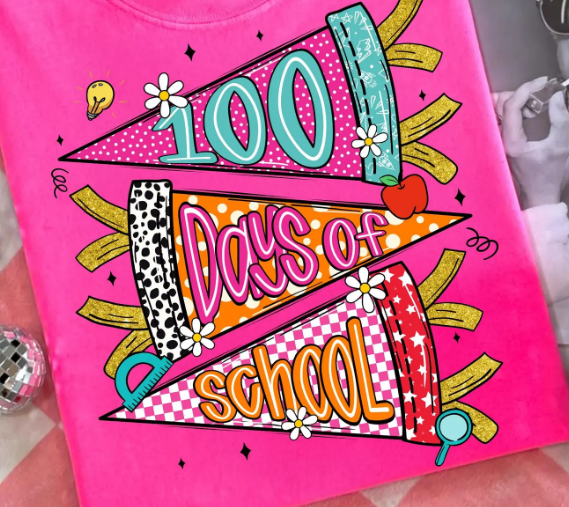 100 Days Of School Pink