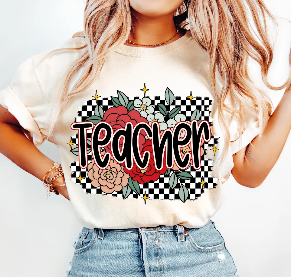 TEACHER FLORAL CHECK 0501